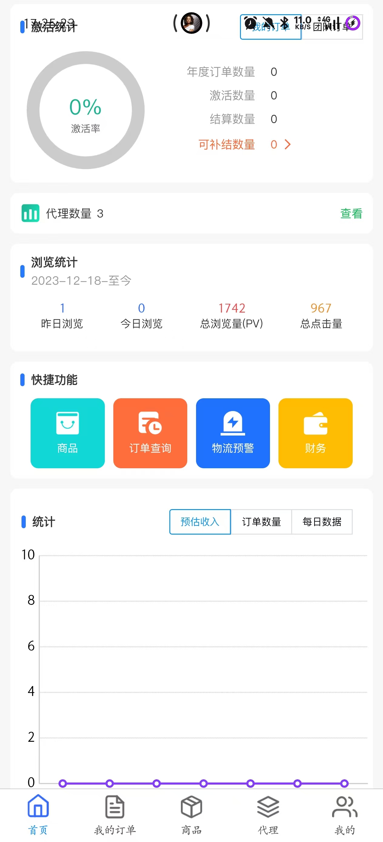 172号卡代理APP界面